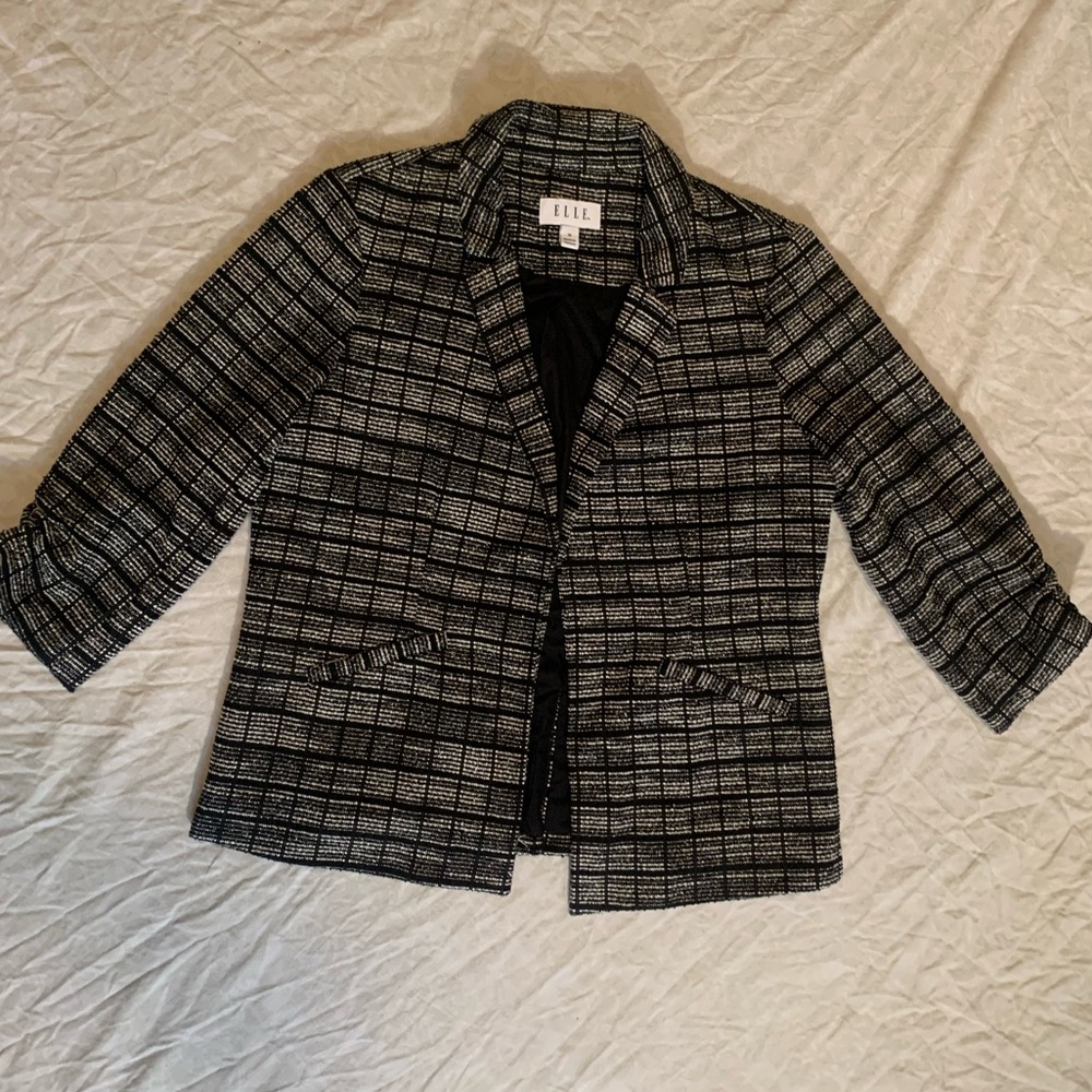 White and Black Designed Blazer from Elle